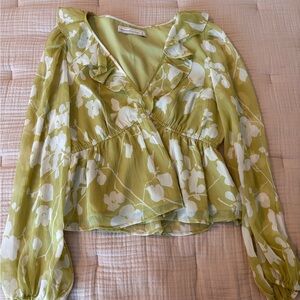 Abercrombie Floral Green Women's Top